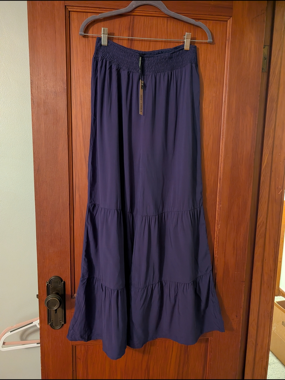 Coco + Carmen Navy Tiered Maxi Skirt
